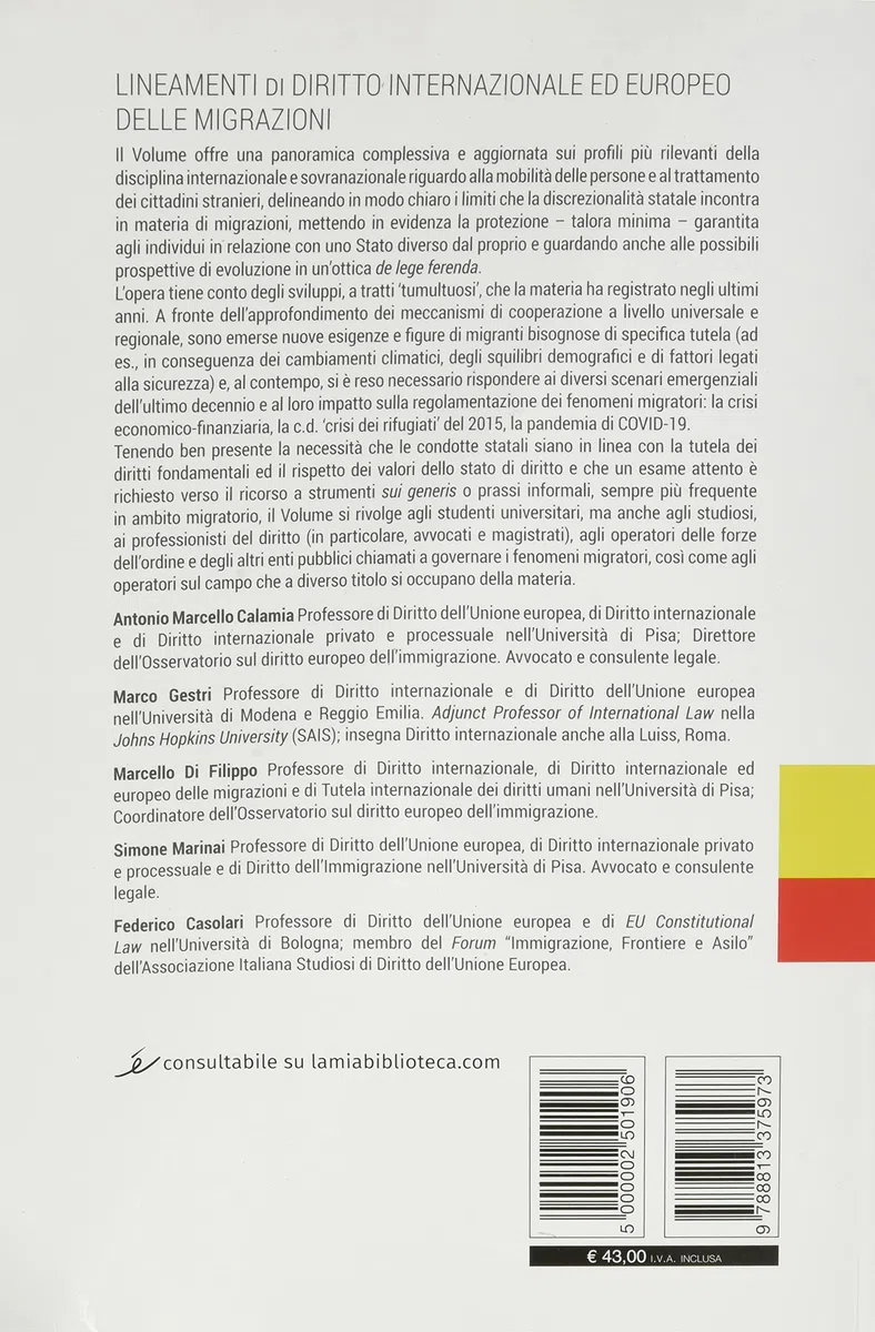 Lineamenti di diritto internazionale ed europeo delle migrazioni