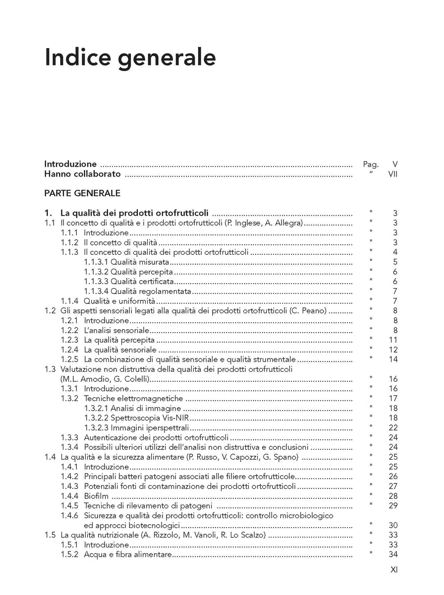 Gestione della qualità e conservazione dei prodotti ortofrutticoli