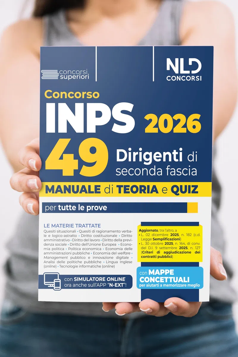 Concorso Inps per 49 dirigenti. Manuale con teoria e quiz 2026