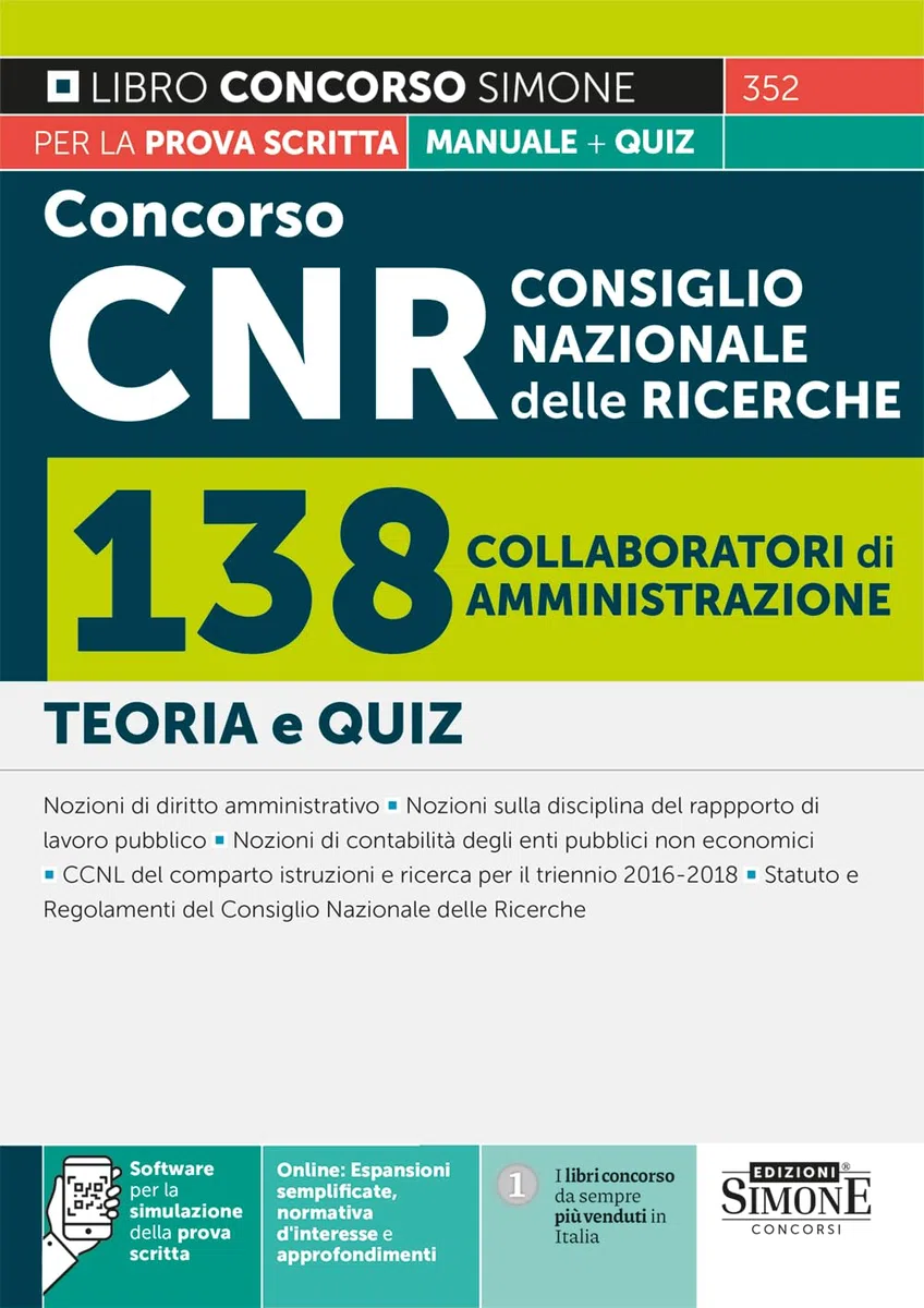 Concorso CNR Consiglio Nazionale delle Ricerche 138 Collaboratori di amministrazione - Teoria e Quiz