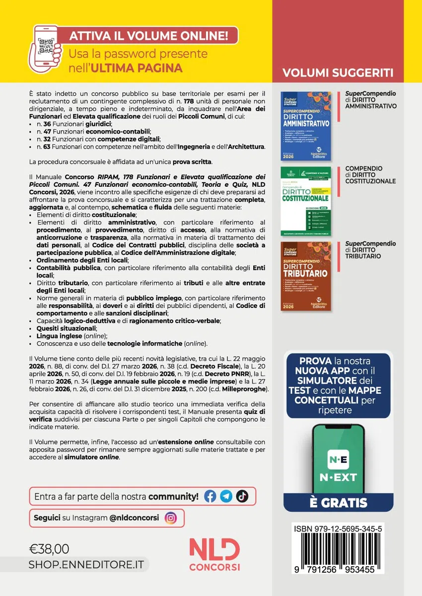 Concorso RIPAM 178 funzionari dei piccoli comuni 47 funzionari economico-contabili. Manuale di teoria. Nuova ediz.