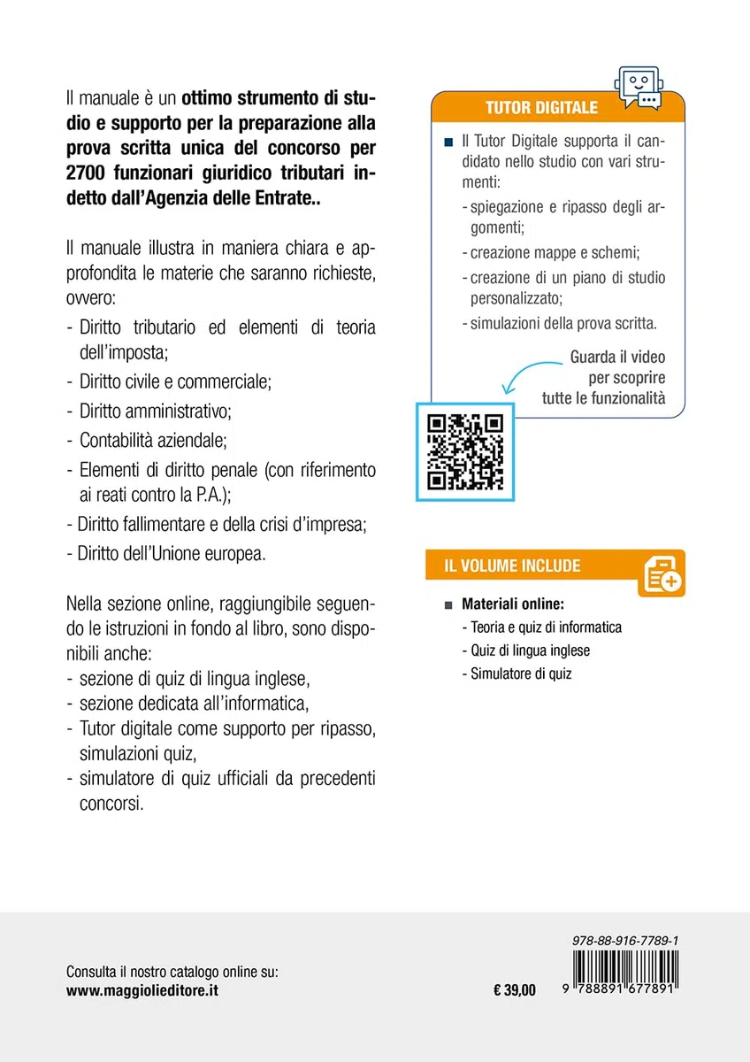 Concorso 2025 Agenzia delle Entrate Funzionari Giuridico Tributari - Manuale completo per tutte le prove