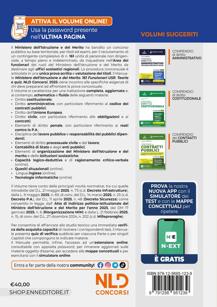 Concorso 161 funzionari USR, Ministero Istruzione e Merito. Manuale per il concorso con teoria e quiz. Con software di simulazione