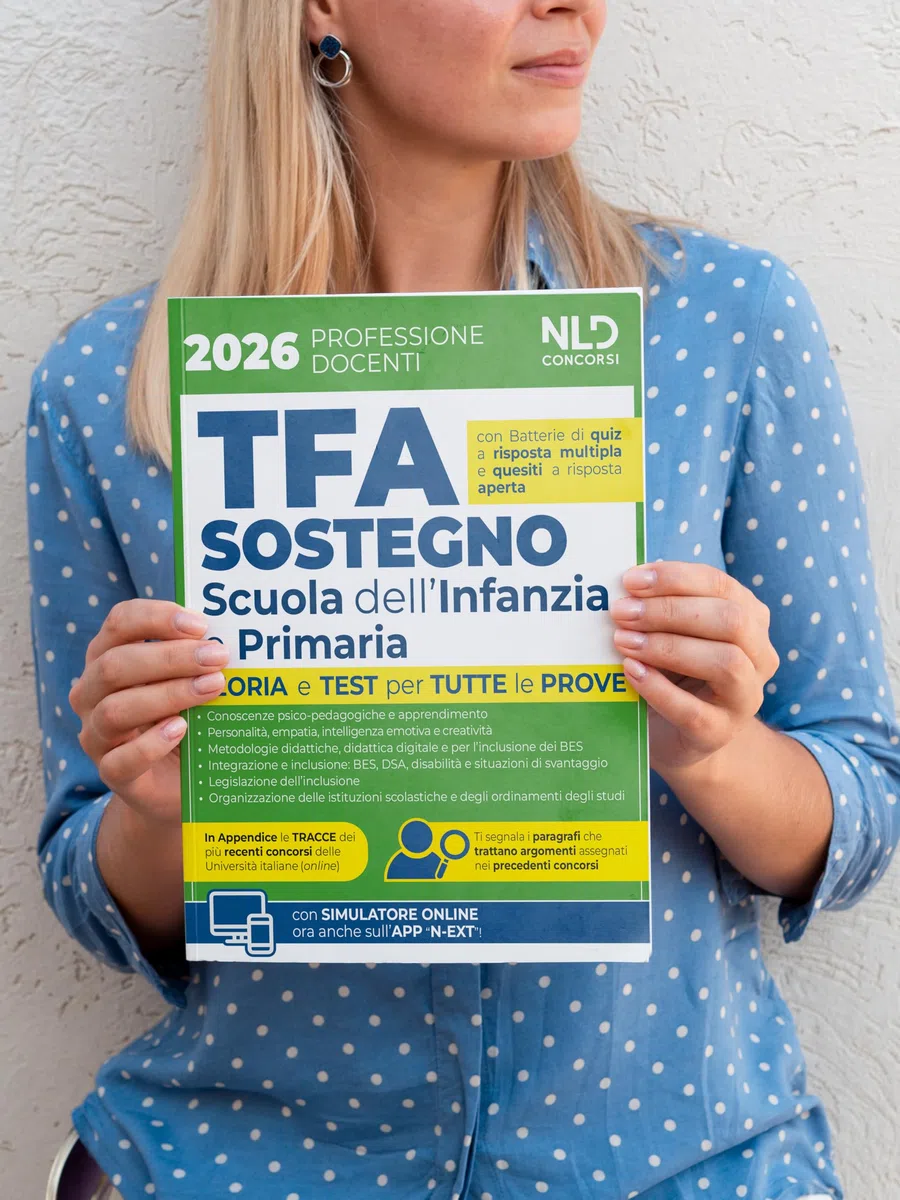 Manuale TFA sostegno per la scuola dell'infanzia e primaria 2026 con teoria e test per tutte le prove e prove assegnate nei precedenti concorsi. Con espansione online
