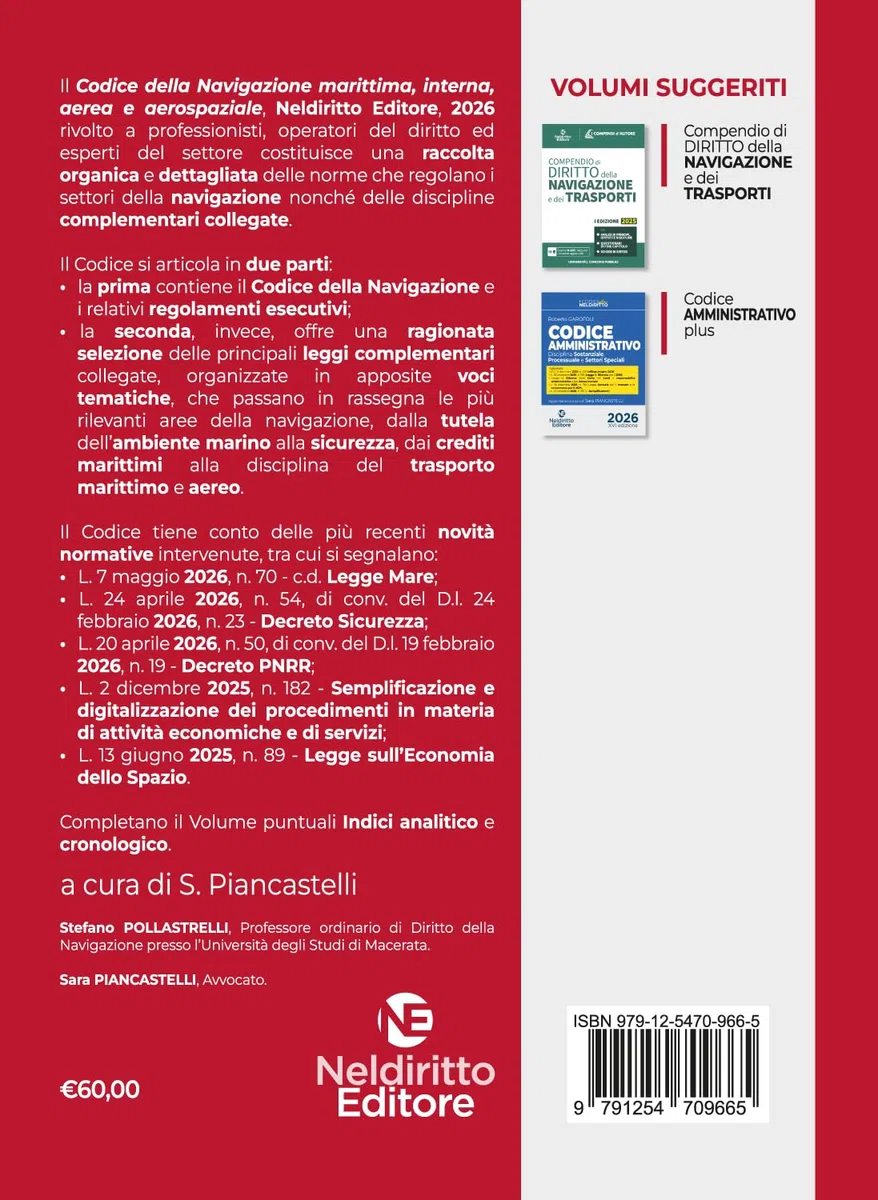 Codice normativo della Navigazione Marittima, interna, aerea e aerospaziale 2026