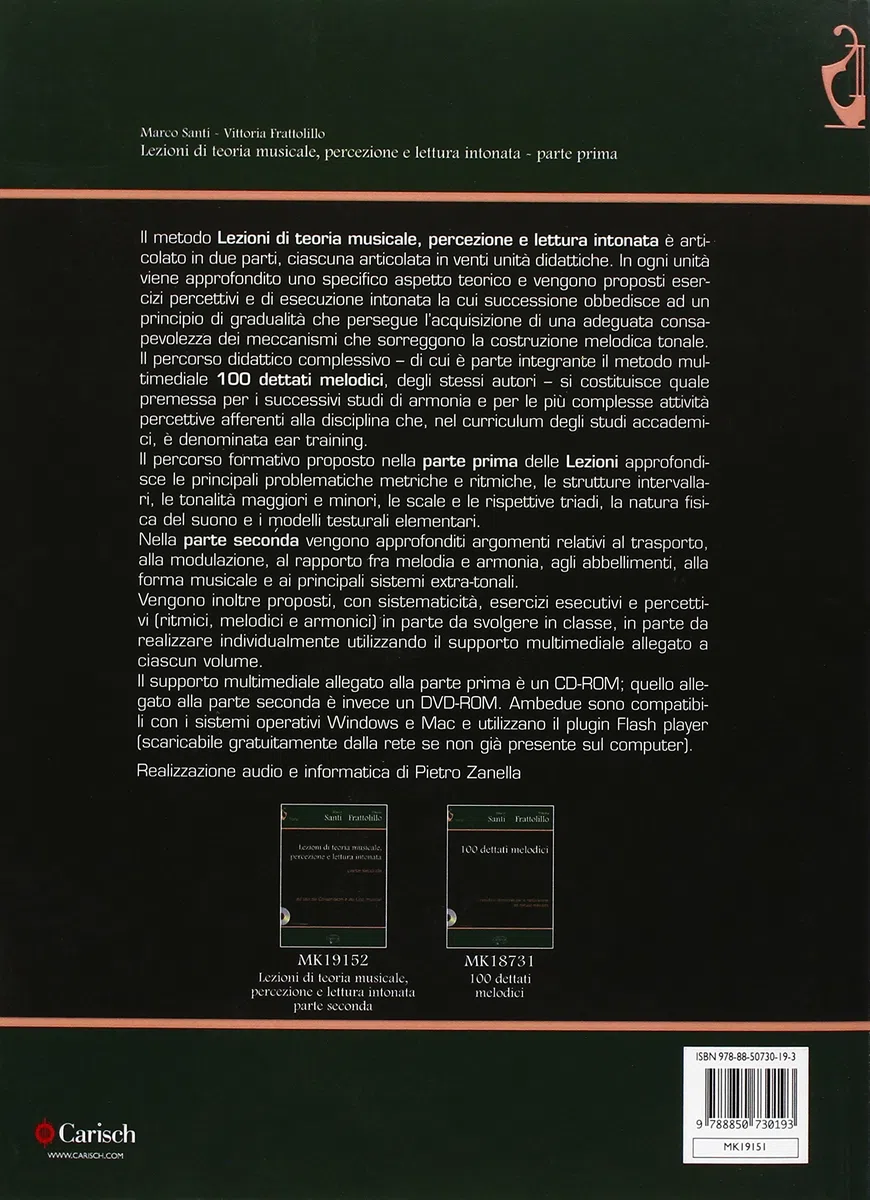 Lezioni di Teoria Musicale Percezione e Lettura Intonata. Vol. 1