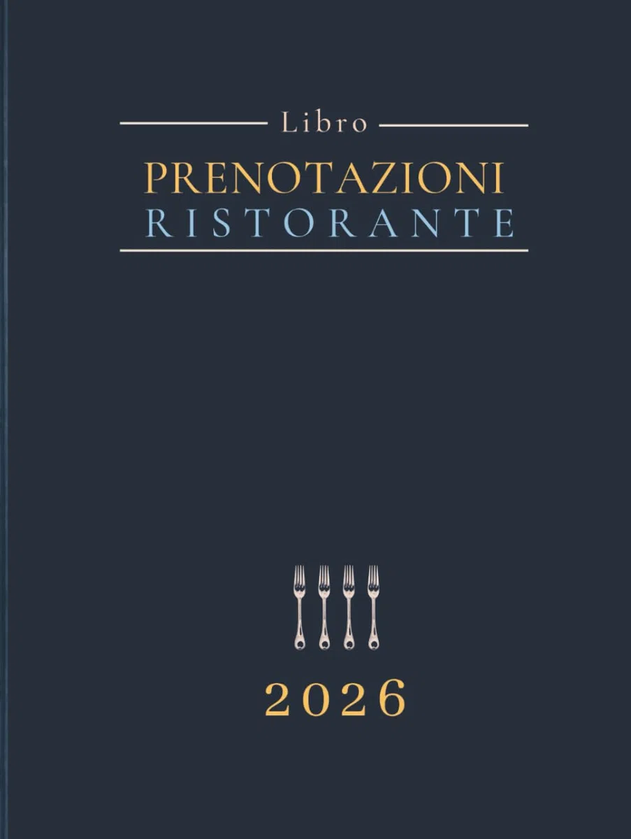 Prenotazioni Ristorante 2026: Doppia pagina solo nei giorni festivi e da venerdì a domenica, 1 pagina non festivi, da lunedì a giovedì - Agenda ristorante grande copertina rigida