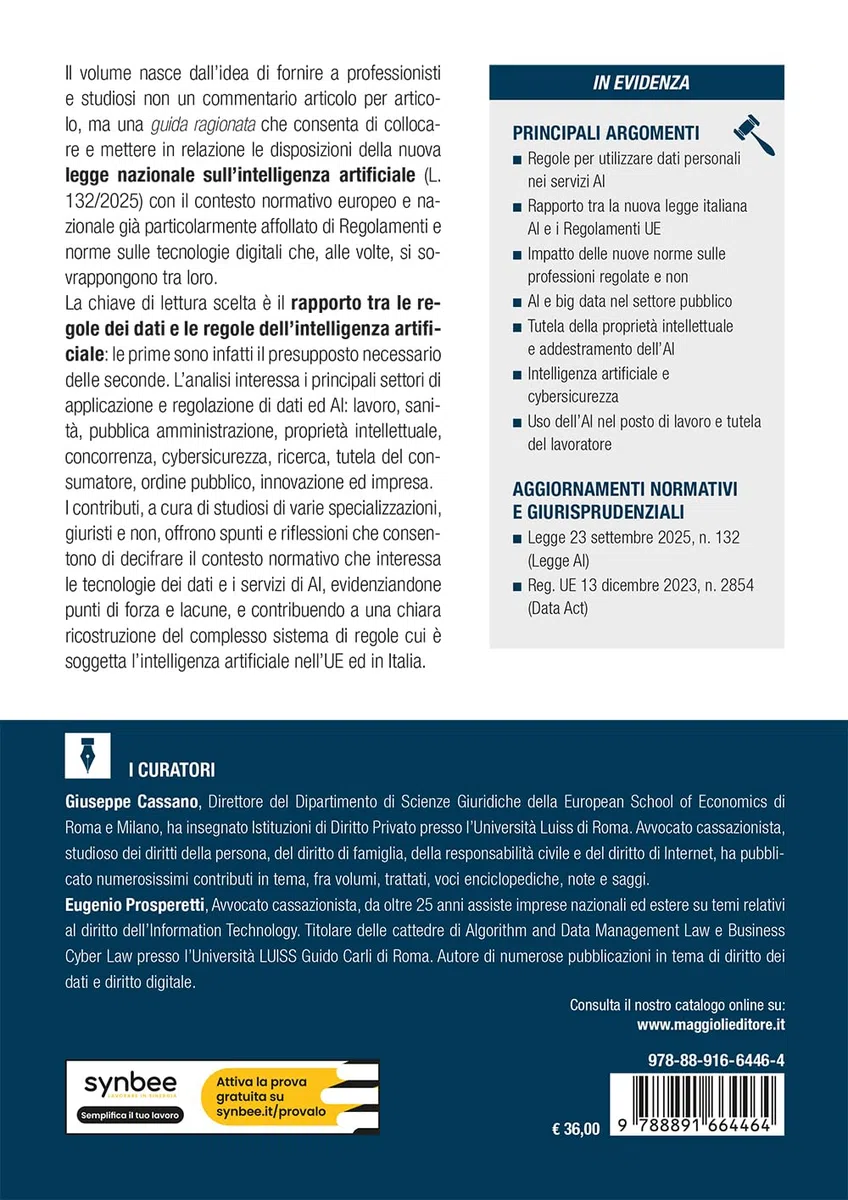 Le regole dei dati e dell'intelligenza artificiale. Dal GDPR alla Legge 132/2025