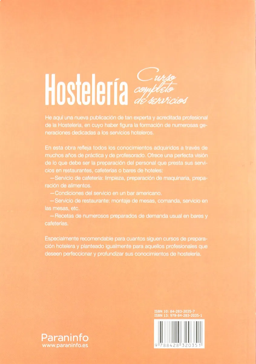 Hostelería : curso completo de servicios