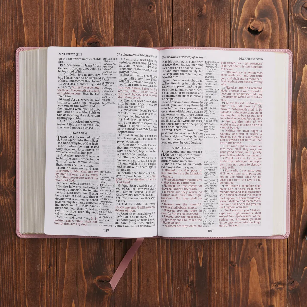 Holy Bible: King James Version, Pink, Leathersoft, Center-Column Reference, Comfort Print, Red Letter