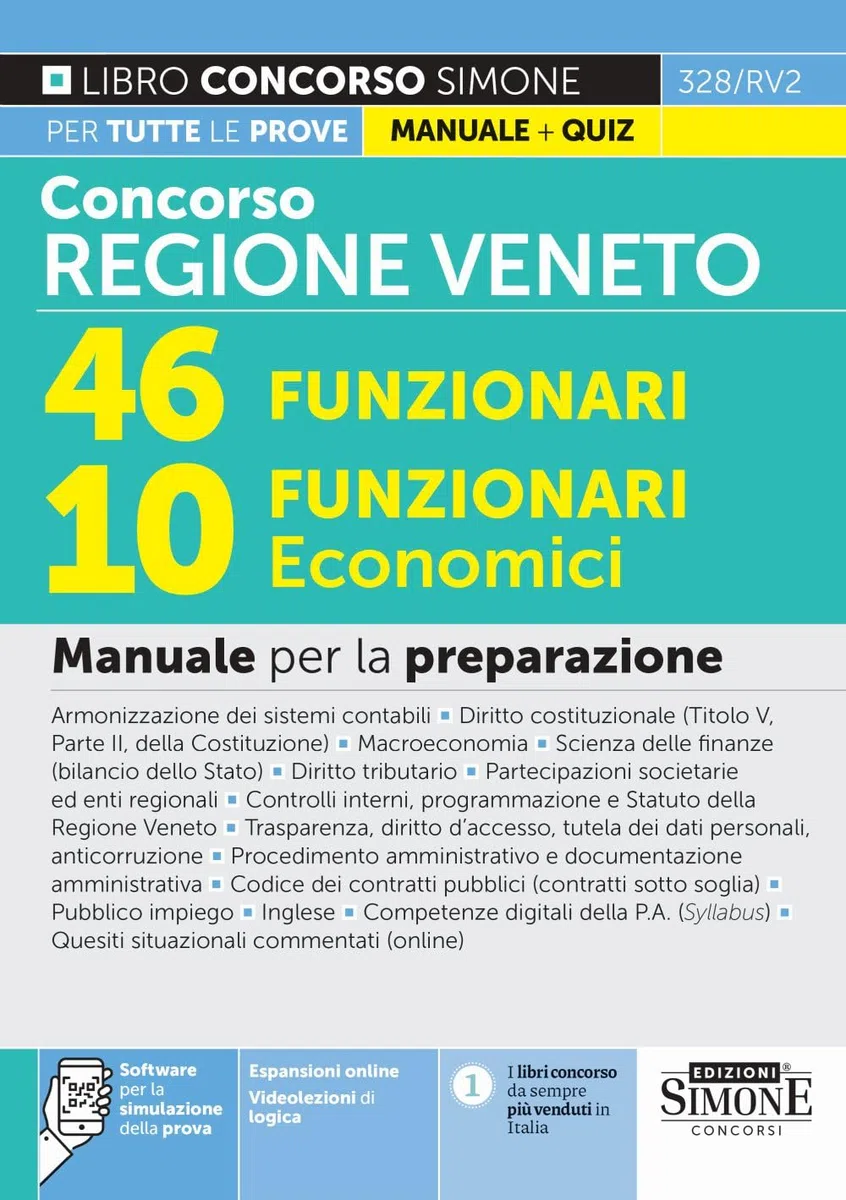 Concorso Regione Veneto 46 Funzionari - 10 Funzionari Economici - Manuale per la preparazione