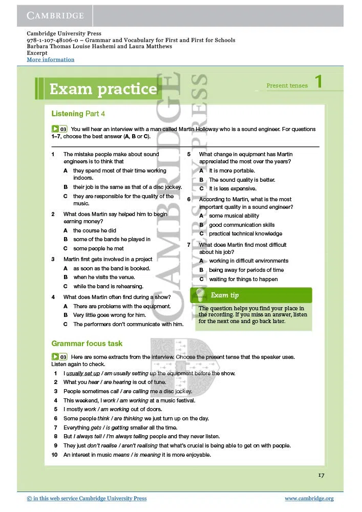 Grammar and Vocabulary for First and First for Schools Book with Answers [Lingua inglese]