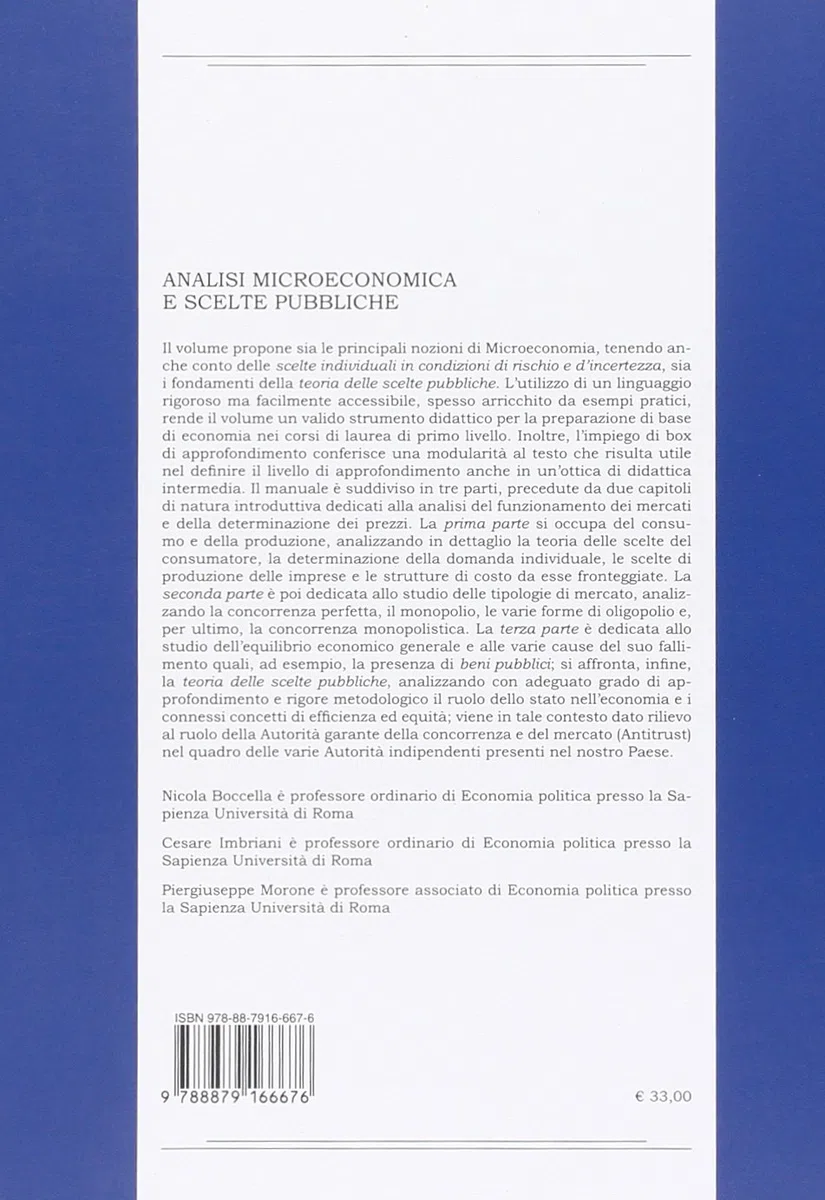 Analisi microeconomica e scelte pubbliche