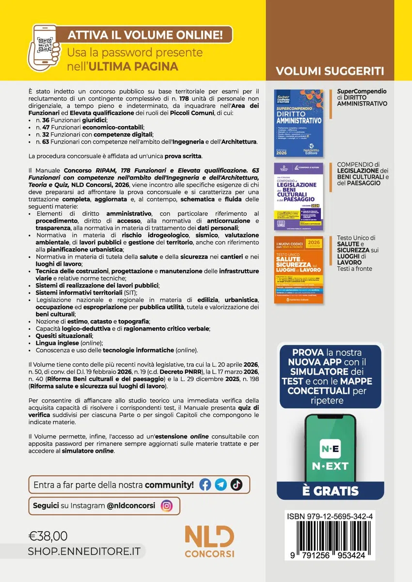 Concorso RIPAM 178 funzionari dei piccoli comuni 63 funzionari ambito ingegneria ed architettura. Manuale di teoria. Nuova ediz.