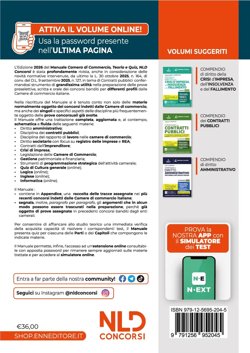 Concorso Camera di Commercio 2026. Manuale di teoria e quiz per prova preselettiva, scritta e orale. Con simulatore online
