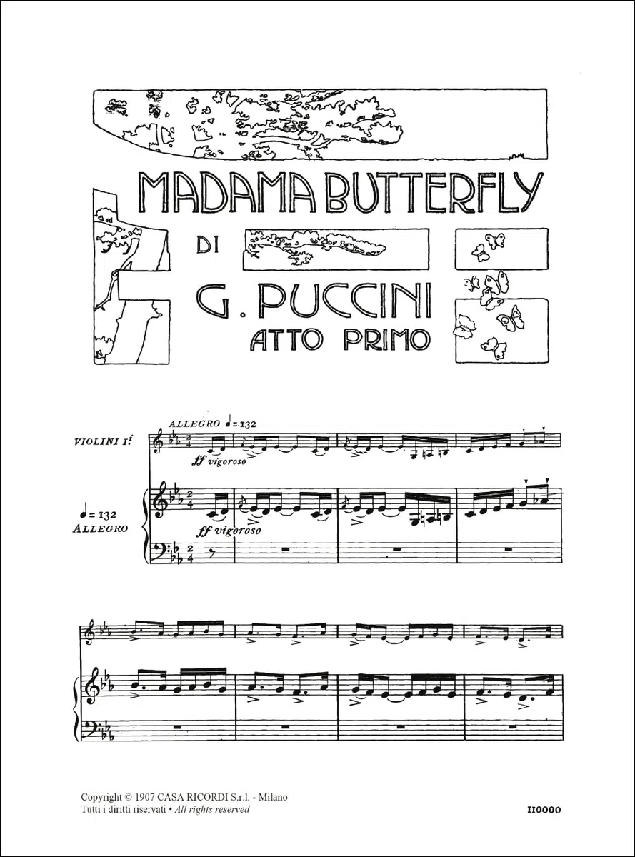 Madama Butterfly | Spartito Vocale Voce Pianoforte | Opera Lirica Italiana Cantanti Accompagnatori | Edizione Ricordi Spartiti Opera | Risorsa Studio Conservatorio Canto Classico