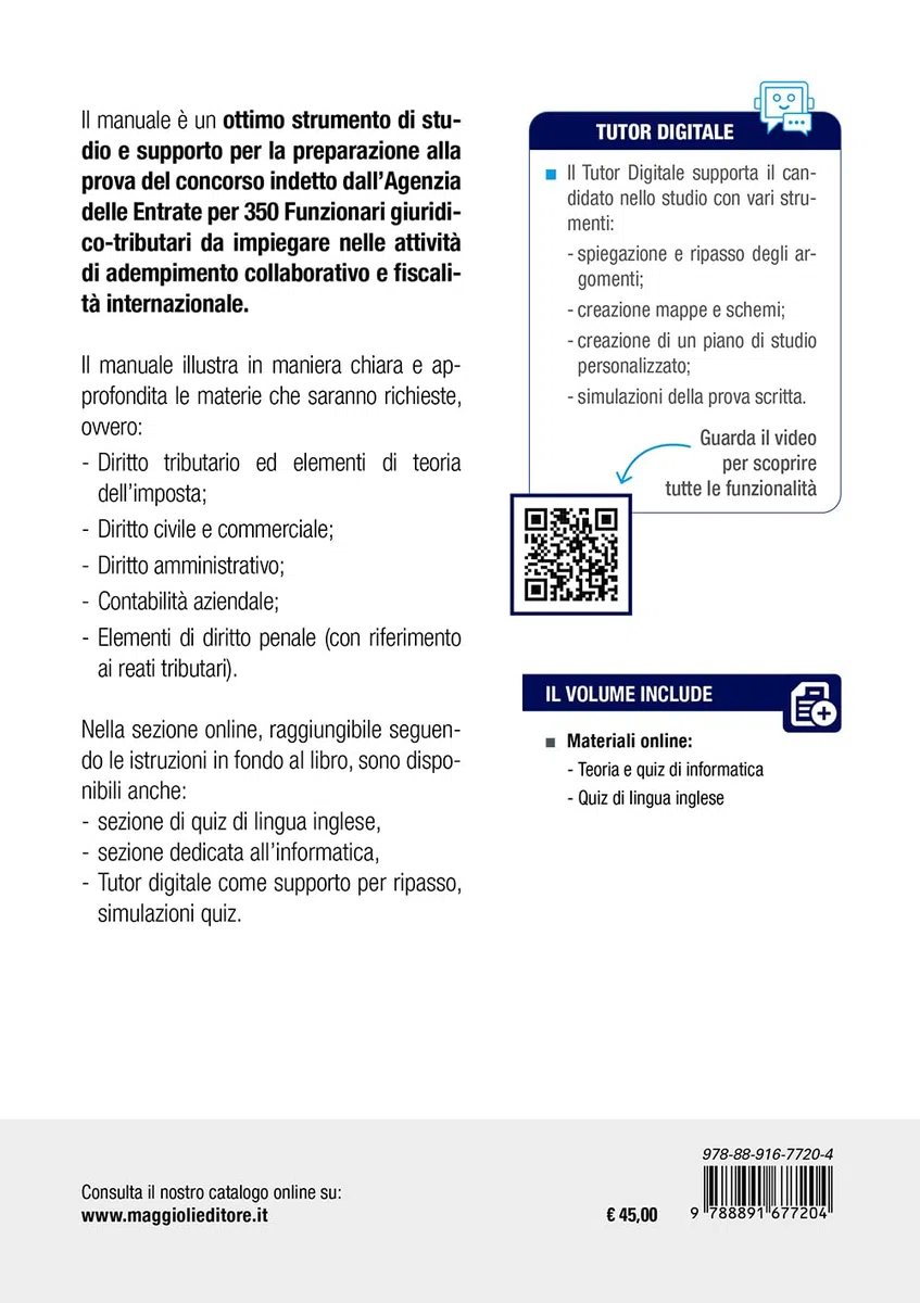 Concorso Agenzia Delle Entrate 350 Funzionari giuridico tributari (Fiscalità internazionale). Manuale completo per la prova unica scritta. Con espansione online
