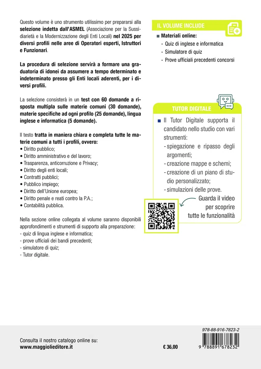 Concorso ASMEL 2025 Selezione idonei per Enti Locali - Manuale completo per la prova scritta CONFORME AL BANDO