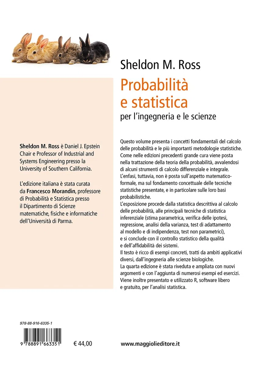 Probabilità e statistica per l'ingegneria e le scienze
