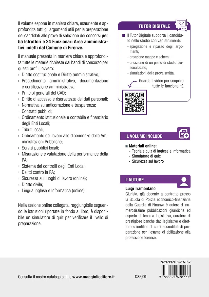 Concorso Comune Firenze. 55 istruttori, 24 funzionari area amministrativa. Teoria e test per tutte le prove. Con espansione online