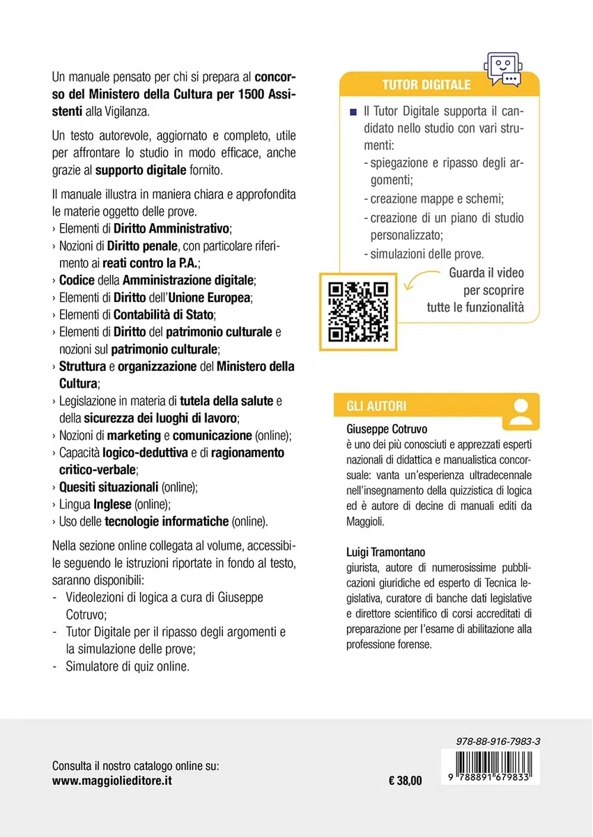 Concorso 1800 Ministero della cultura. 1500 Assistenti alla Vigilanza. Teoria e Test Manuale completo di tutte le materie per la prova scritta - CONFORME AL BANDO