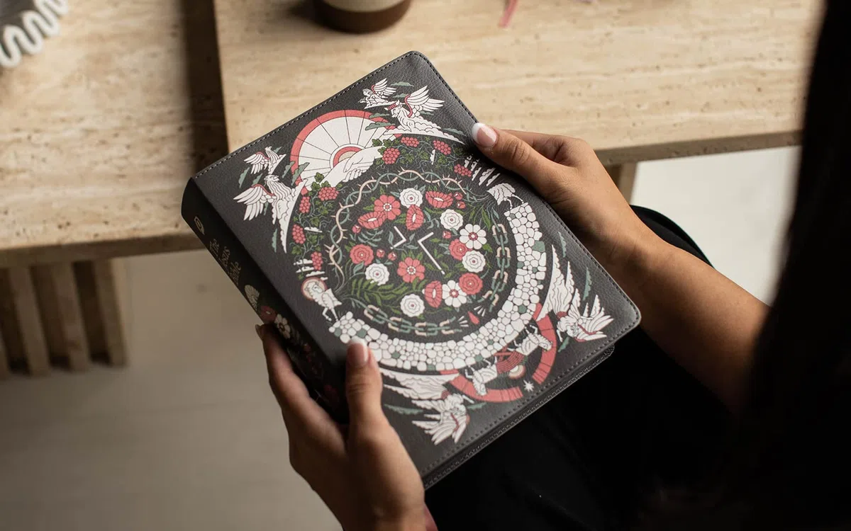 The Jesus Bible: New International Version, Leathersoft, Gray Floral, Artist Edition