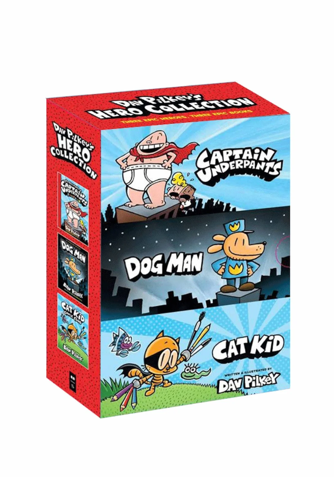 Dav Pilkey's Hero Collection: Captain Underpants 1 / Dog Man 1 / Cat Kid Comic Club 1