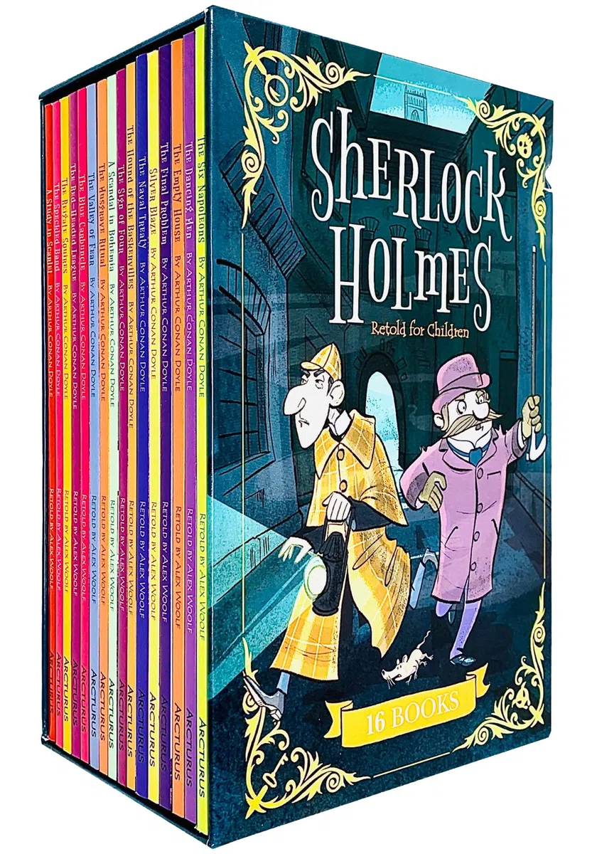 The Sherlock Holmes Retold for Children Collection 16 Books Box Set by Sir Arthur Conan Doyle & Retold By Alex Woolf