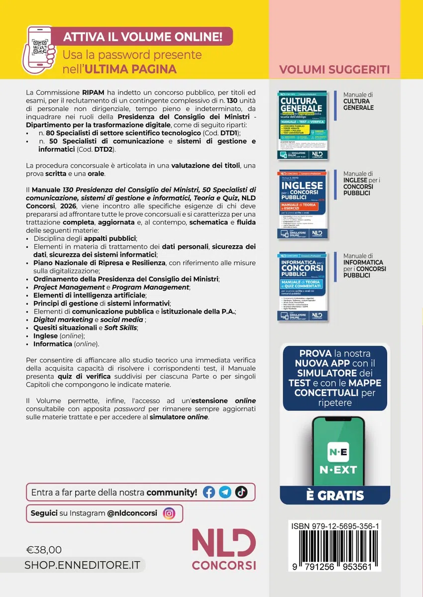 Concorso Ripam Presidenza del consiglio dei Ministri 130 posti 50 specialisti comunicazione e sistemi di gestione informatici. Manuale di teoria e quiz per tutte le prove. Con espansione online. C...