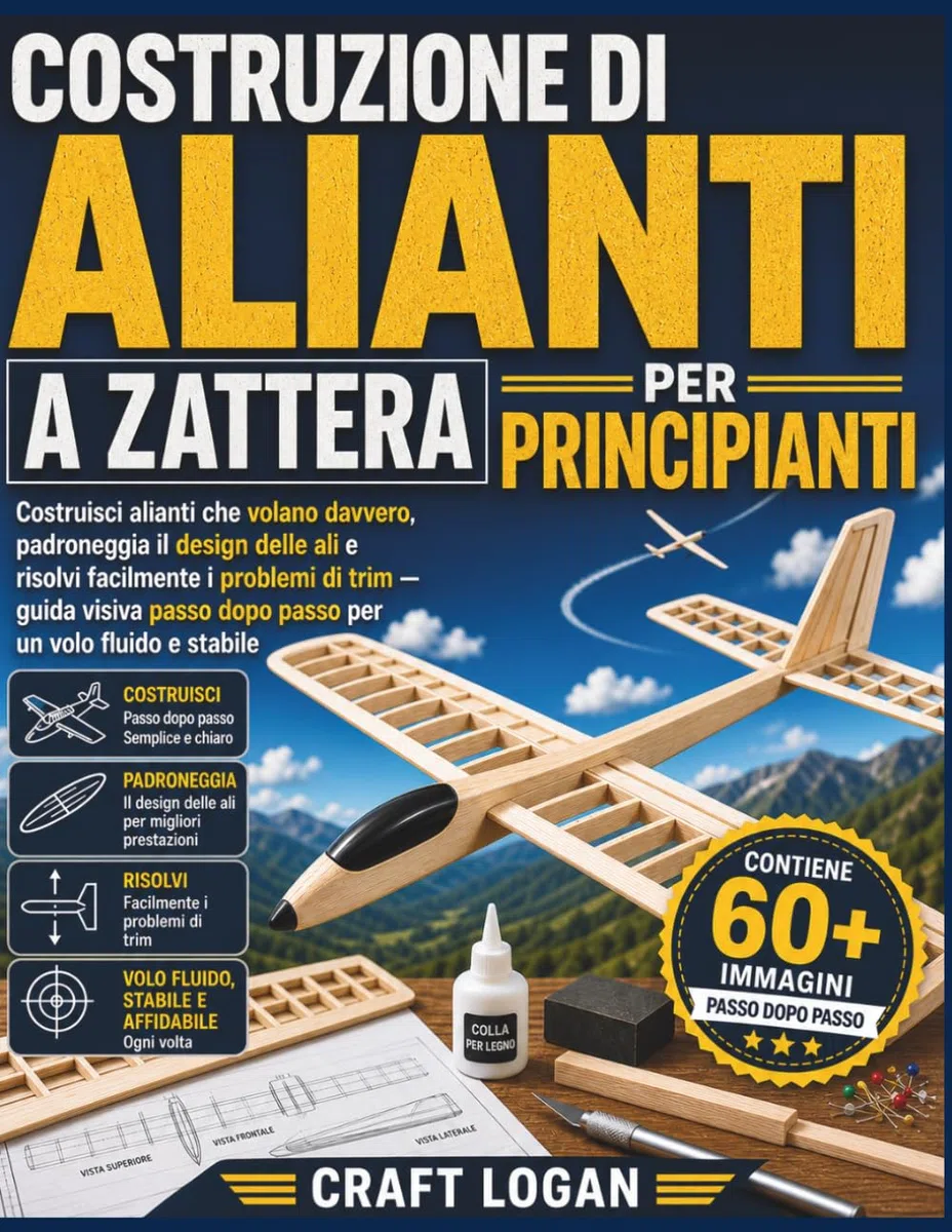 COSTRUZIONE DI ALIANTI A ZATTERA PER PRINCIPIANTI: Costruisci alianti che volano davvero, padroneggia il design delle ali e risolvi facilmente i ... passo dopo passo per un volo fluido e stabile