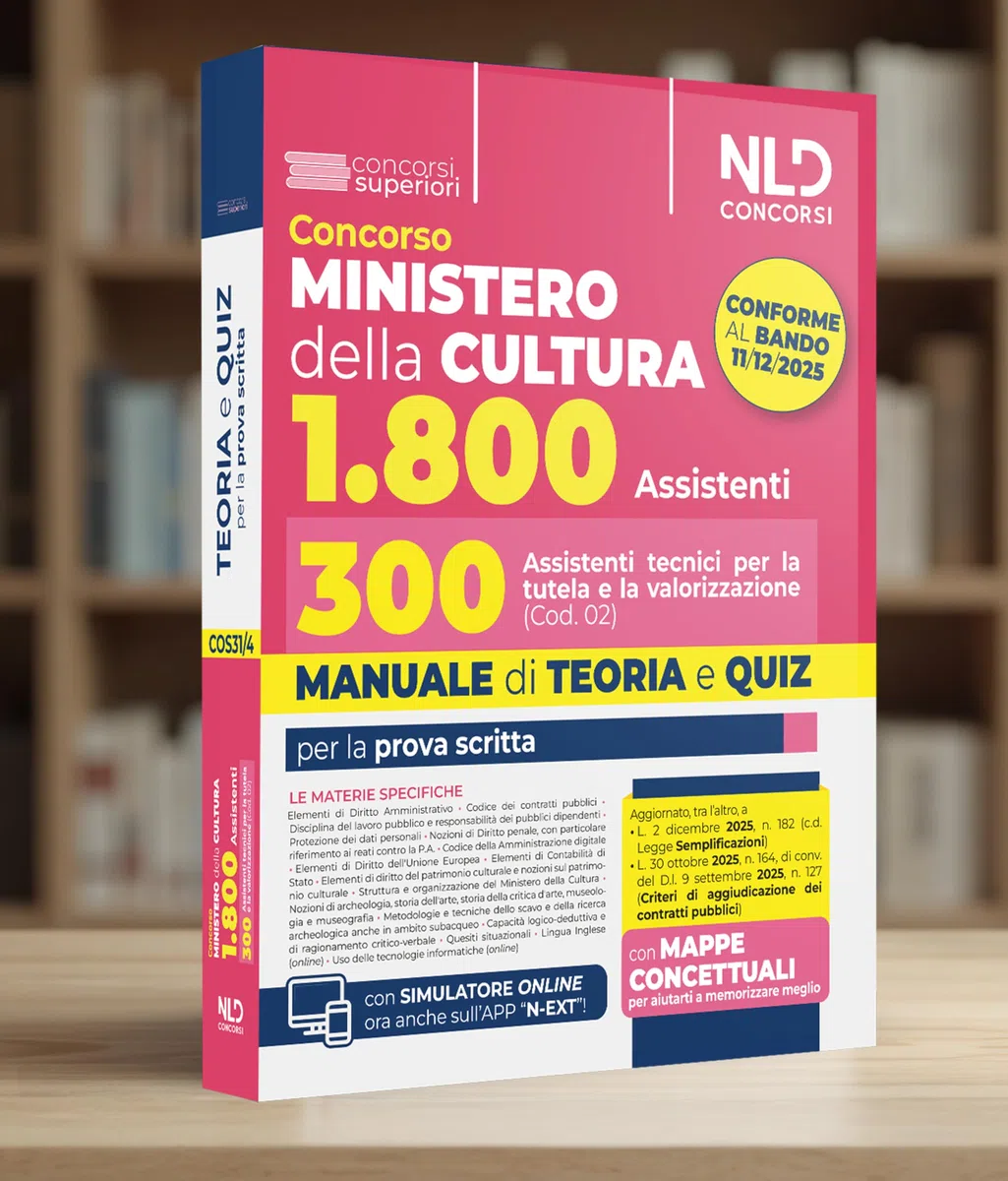 Concorso Ministero della Cultura 1800 posti. 300 assistenti tecnici per la tutela e la valorizzazione del patrimonio culturale (Cod. 02). Manuale di Teoria e quiz