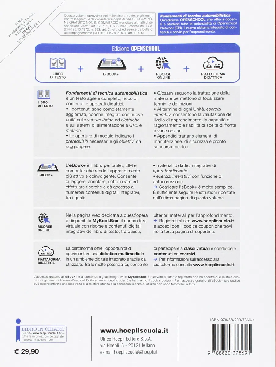 Fondamenti di tecnica automobilistica. Motori. Impianti. Manutenzione. Ediz. openschool. Per gli Ist. professionali dell'industria e artigianato. Con e-book. Con espansione online