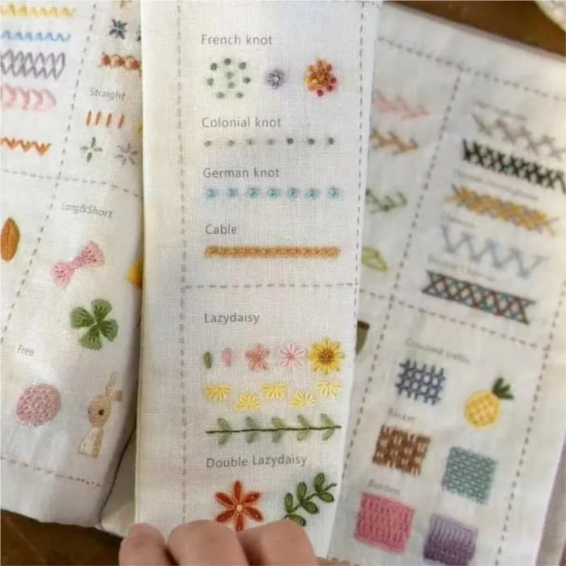 Libro di punti fai da te, libro di punti di ricamo, libro di cucito di ricamo, manuale di punti, libro di punti di ricamo, kit segnalibro punto croce, per principianti e appassionati di ricamo(Type B)