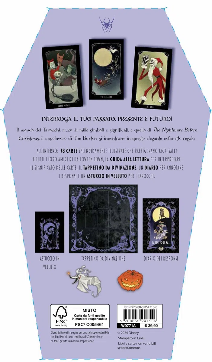 Nightmare before Christmas. I tarocchi. Cofanetto regalo. Ediz. a colori. Con tappetino da divinazione, astuccio in velluto, diario. Con 78 Carte