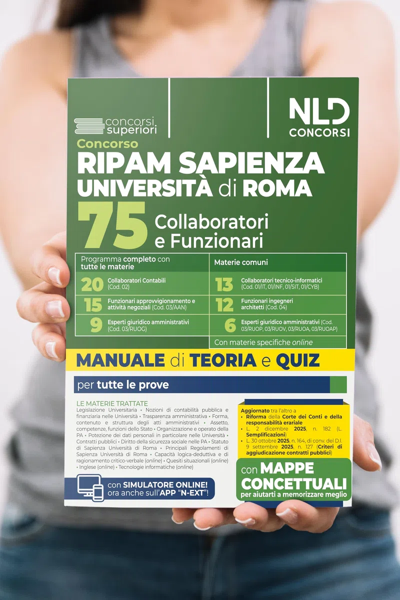 Concorso Università La Sapienza Università di Roma Ripam per 75 Collaboratori e funzionari, Manuale unico per tutti i profili completo di teoria e test. Con espansione online