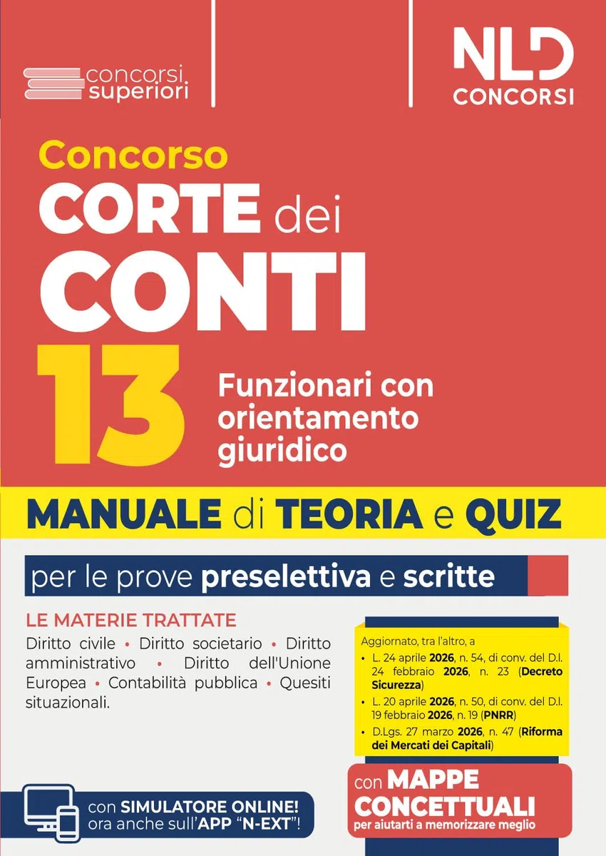 Concorso Corte dei Conti. 13 funzionari con orientamento giuridico. Manuale di teoria e quiz 2026. Nuova ediz.