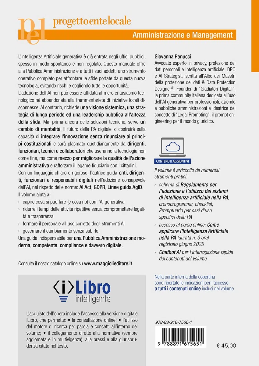Guida pratica all’adozione dell’intelligenza artificiale nella pubblica amministrazione. Con chatbot per l'interrogazione del volume tramite AI. Con ebook