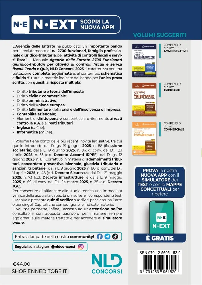 Concorso Agenzia delle Entrate. 2700 funzionari giuridico tributari per l'attività tributaria. Manuale di teoria e quiz. Con software di simulazione