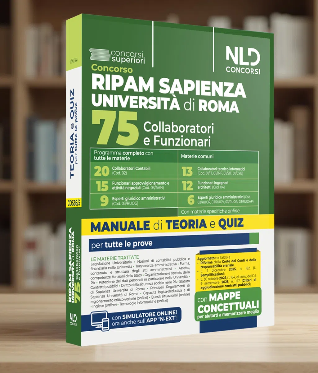 Concorso Università La Sapienza Università di Roma Ripam per 75 Collaboratori e funzionari, Manuale unico per tutti i profili completo di teoria e test. Con espansione online