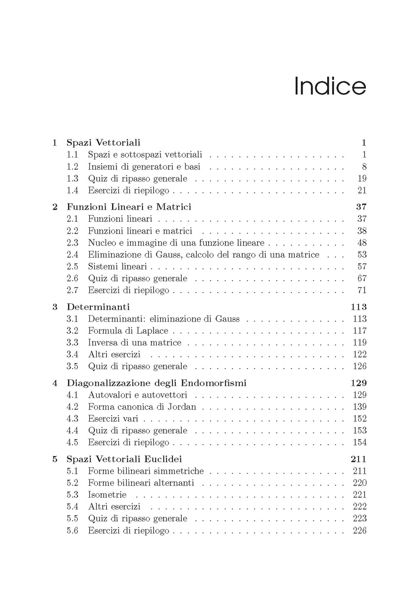 Esercizi di algebra lineare e geometria