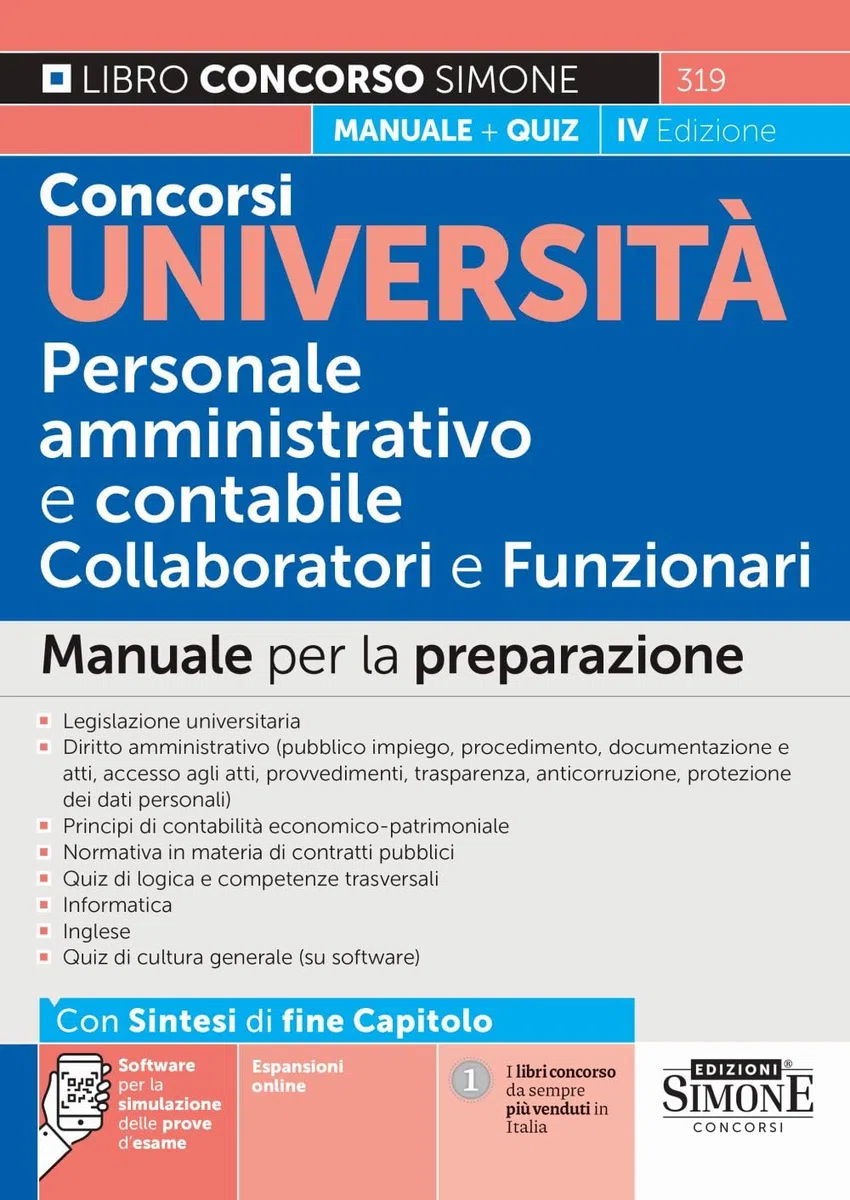 Concorsi Università Personale amministrativo e contabile Collaboratori e Funzionari - Manuale per la preparazione