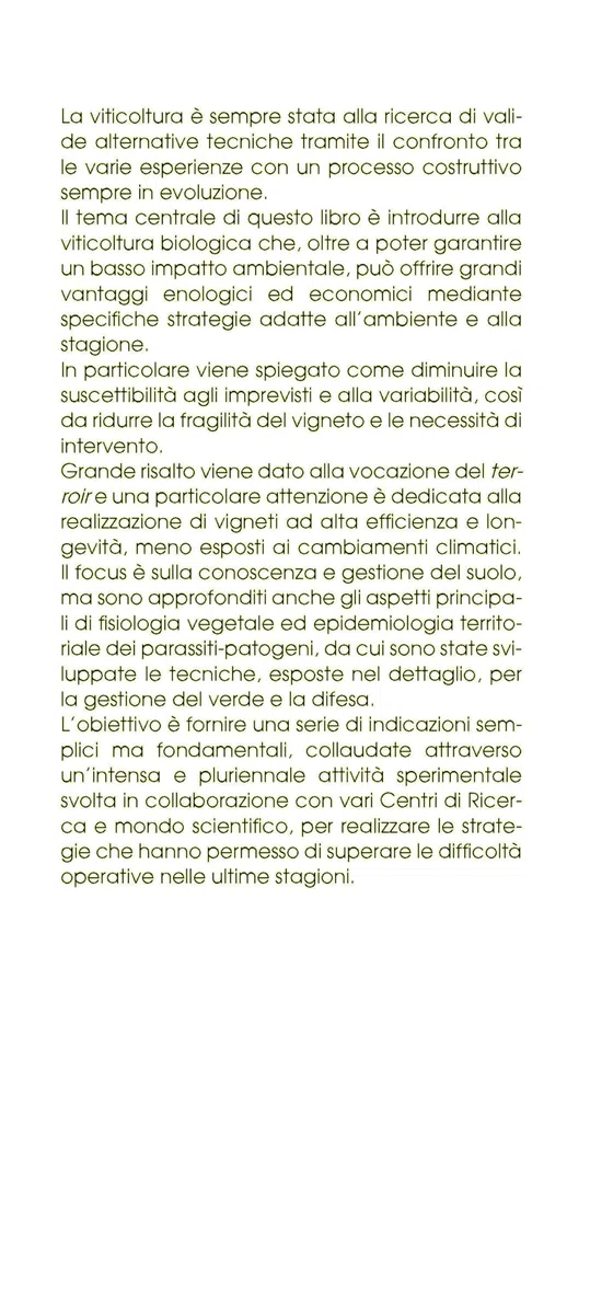 Viticoltura biologica. Tecniche agronomiche e strategie di difesa
