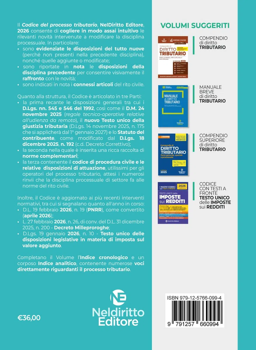 Codice del processo tributario plus 2026
