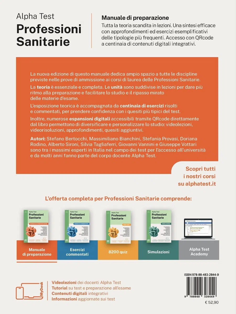 Alpha Test Professioni Sanitarie 2026-2027. Manuale di preparazione. Per test di ammissione universitari. Con piattaforma digitale